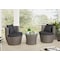 Alaterre Furniture Bistro All-Weather Conversation Set with Two Round Chairs and 18" H Glass Top Table AWWI01II - alternate 1